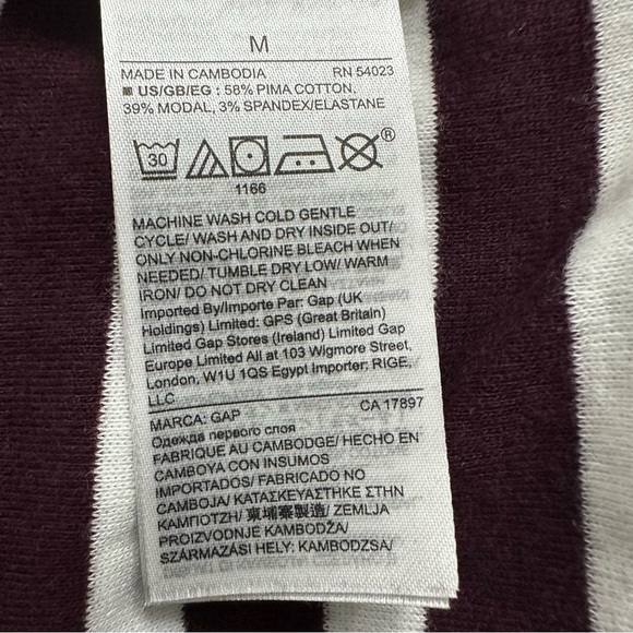 Gap Modern Boatneck Dress Medium Burgundy And White Stripe Nautical Casual NWT - Picture 5 of 8